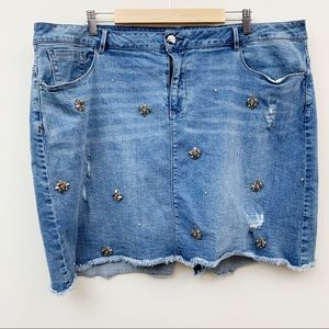 Nanette Lenore Embellished Denim Skirt